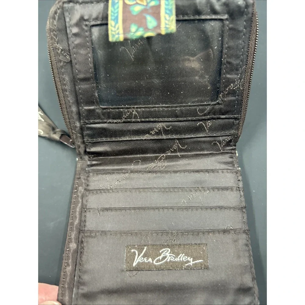 Vera Bradley Bi-Fold Wallet Womens Quilted Zippered Java Blue - Picture 3 of 6